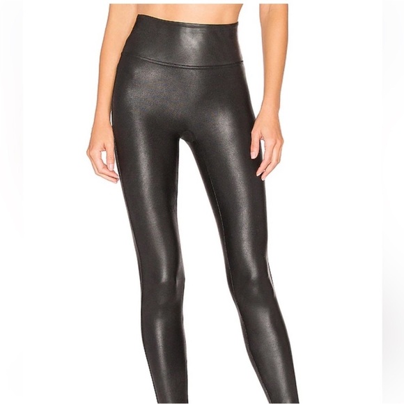Spanx Faux Stretch-Leather Leggings Black Size Medium - Picture 3 of 12